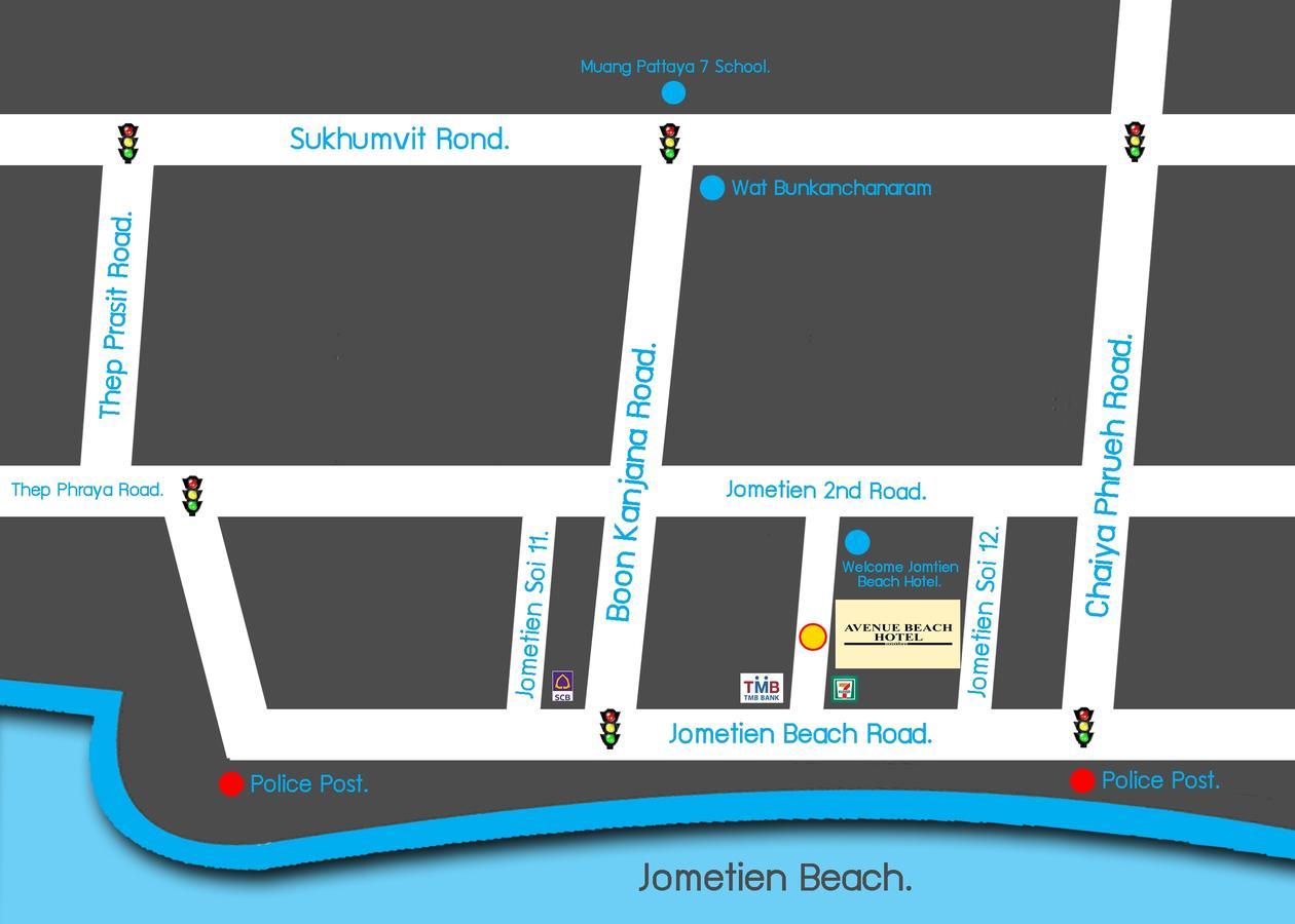Avenue Beach Hotel Bãi biển Jomtien Ngoại thất bức ảnh